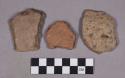 Ceramic, earthenware rim and body sherds, undecorated