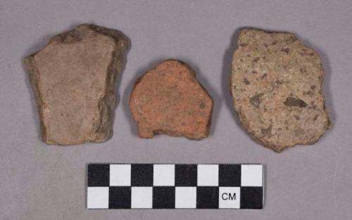 Ceramic, earthenware rim and body sherds, undecorated