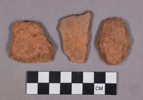 Ceramic, earthenware rim and body sherds, undecorated