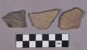 Ceramic, earthenware rim and body sherds, undecorated and incised