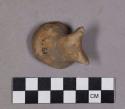 Ceramic, earthenware body sherd, modeled and incised, possible handle