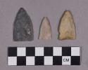 Chipped stone, projectile points, triangular