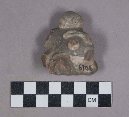 Earthenware effigy sherd with modeled and incised features