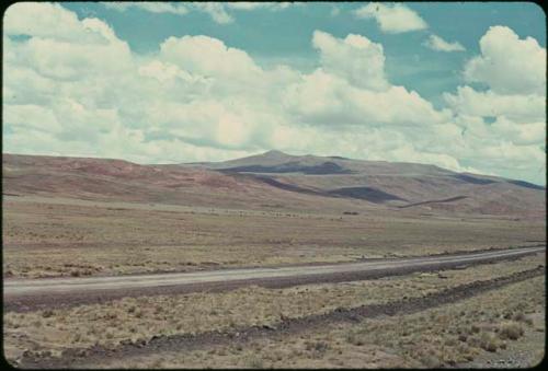 Road, with hills in background