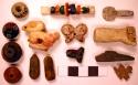 Miscellaneous shell & stone beads, pendants and spindle whorls