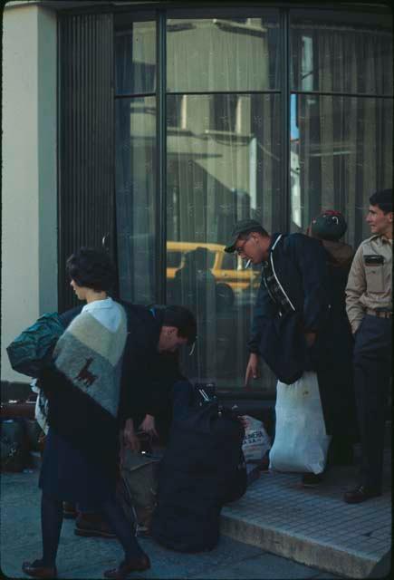 Group in front of hotel