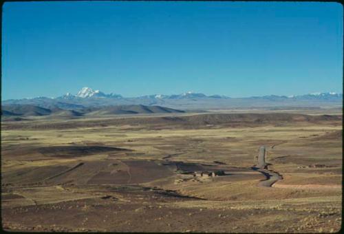 View of mountains from hill in Pillapi