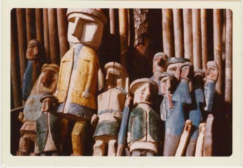 Wooden dolls (uchus) used by medicine men for curing