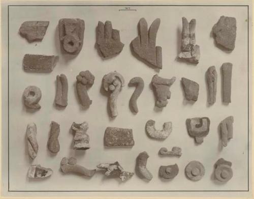 Terra cotta objects from excavations of Loltun Cave