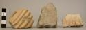 7 miscellaneous body sherds, coarse ware; 5 with design