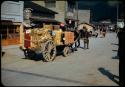 Ishinomaki street scene with horse-drawn wagon