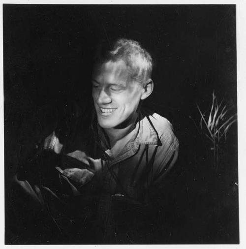 John Marshall, illuminated by flashlight