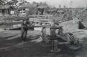 Women opening lock on Kitakami Canal