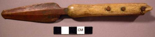 Knife with bone handle and copper blade (in set with scissors 29193)