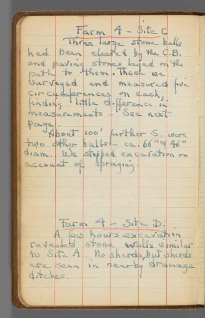 Field notebook, S.K. Lothrop notes from  Costa Rica, page 12