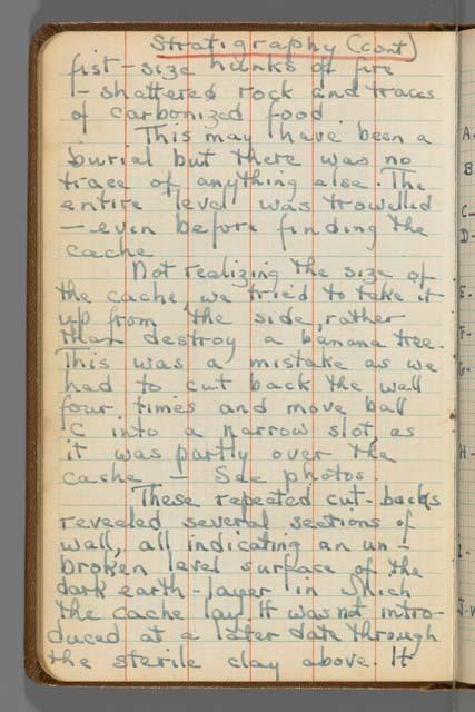 Field notebook, S.K. Lothrop notes from  Costa Rica, page 90