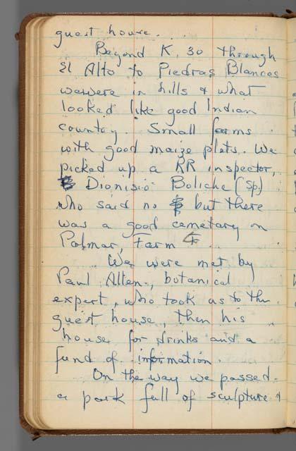 Diary, S.K. Lothrop, Costa Rica, page 50