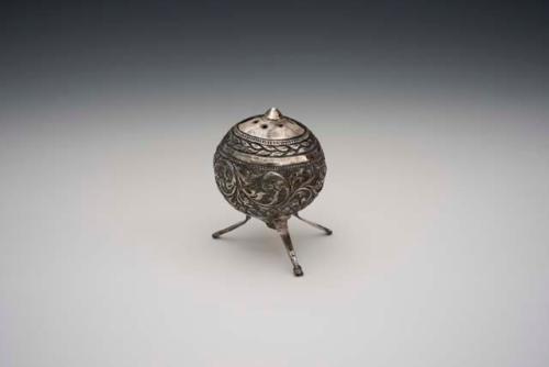 Repousse silver salt shaker