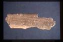 Photograph of of engraved bone. main face from site of Tai, Late Magdalenian