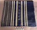 Apron pattern - all cotton, dark blue with white weft twill patterned  stripes