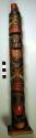 Painted & carved cedar wood totem pole, possibly Tlingit or Haida. Tourist item.