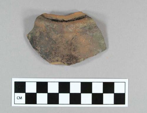 Ceramic, earthenware, redware, undecorated, base sherd