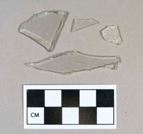 Glass, flat, clear, fragments