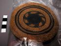 Twined basketry lid (without basket)