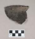 Ceramic, earthenware rim sherd, impressed pie crust rim, incised and punctate body, shell-tempered