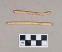 Cut and worked bird bone tube; worked animal bone, baculum fragment