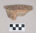 Ceramic, earthenware rim sherd, undecorated, shell-tempered