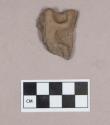 Ceramic, earthenware rim sherd, with animal effigy, possible lizard, shell-tempered