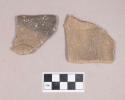 Ceramic, earthenware body and rim sherds, cord-impressed and incised, shell-tempered