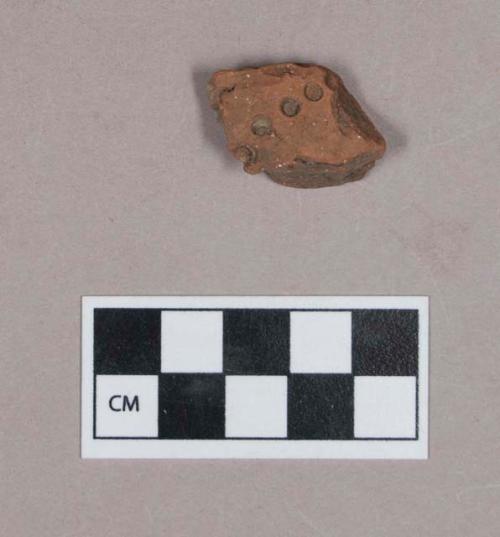 Ceramic, earthenware body sherd, punctate, grit-tempered