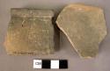 3 rim potsherds-fine incised decoration