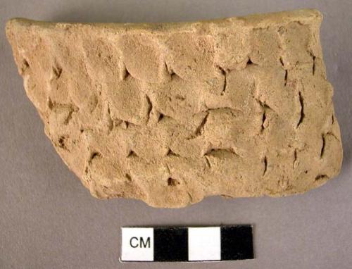 Rim potsherd-buff, corrugated ware