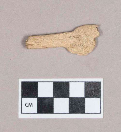 Worked antler fragment, cylindrical with flattened, flared end