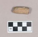 Ceramic, earthenware pipe stem fragment, mouthpiece, shell-tempered