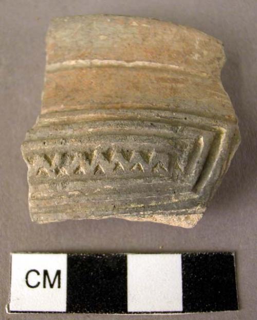 Rim sherd-geometric incised design