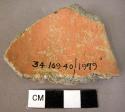 Pottery bowl fragment - red burnished and slipped (Wace & Thompson, 1912, B1)
