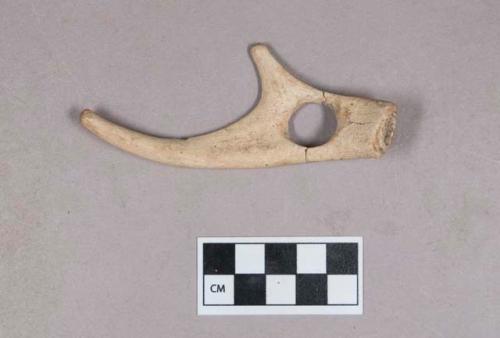 Worked antler fragment, one perforation