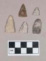 Chipped stone, projectile points, triangular and lanceolate