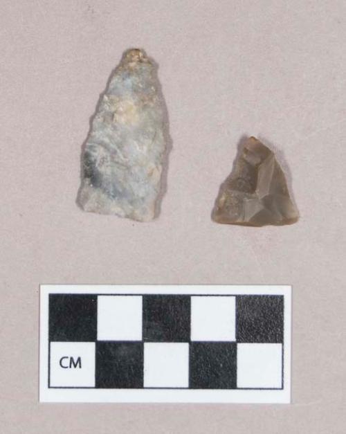 Chipped stone, projectile points, triangular and lanceolate