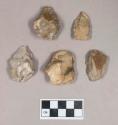 Chipped stone, cores, some with cortex; projectile point, triangular, possible preform