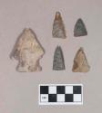 Chipped stone, projectile points, triangular and corner-notched