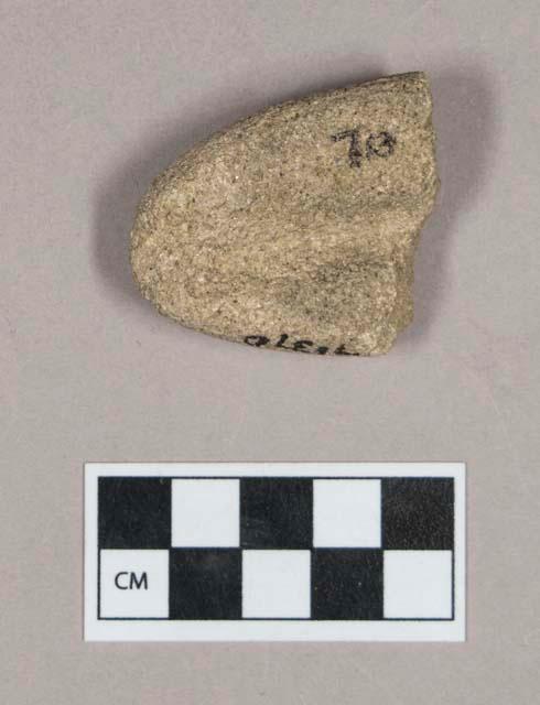 Ground stone, grooved stone fragment, possible abrading stone