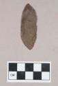 Chipped stone, bifacially worked, pointed at both ends