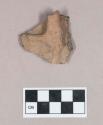 Ceramic, earthenware body sherd, with applied animal effigy fragment, likely lizard, shell-tempered