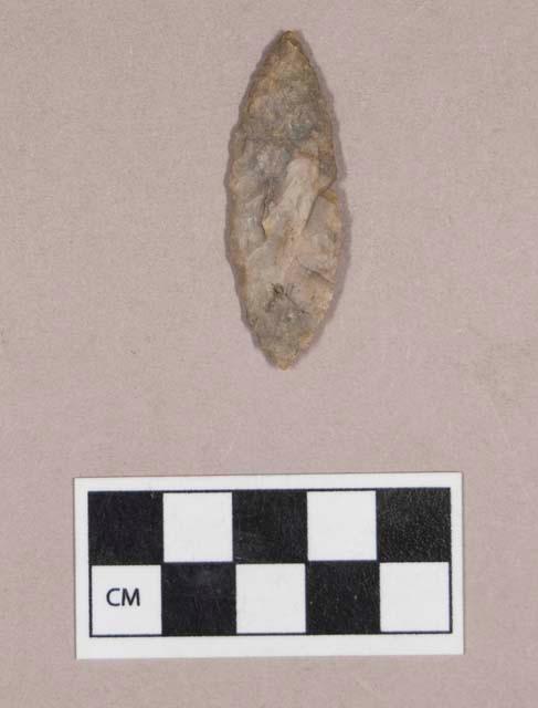 Chipped stone, projectile point, leaf-shaped