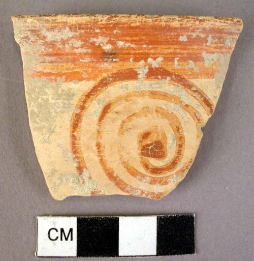 Potsherd - apparently a fragment of a naturalistic pattern